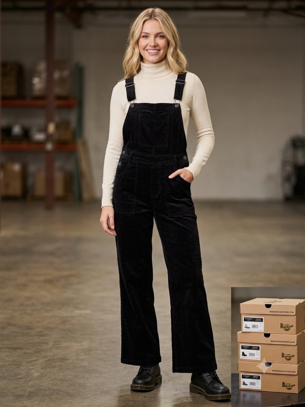 🩷 Anthropologie Pilcro Black Corduroy Overalls | Wide Leg Flare Jumpsuit